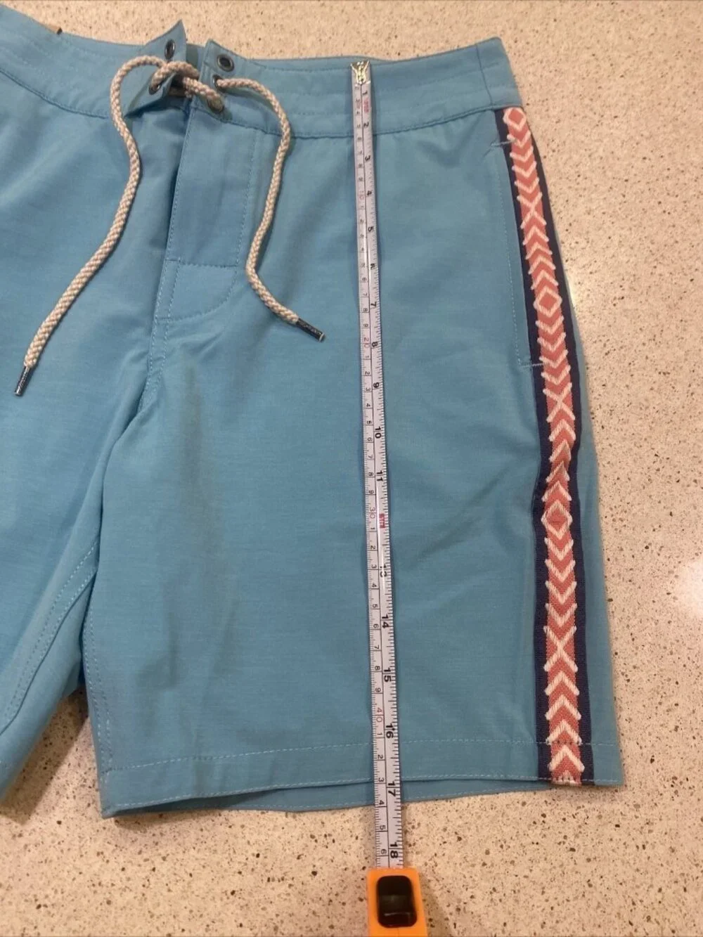 Faherty Brand Men's Vintage Tape Board shorts Trunks Sky Blue Size 28 - 7